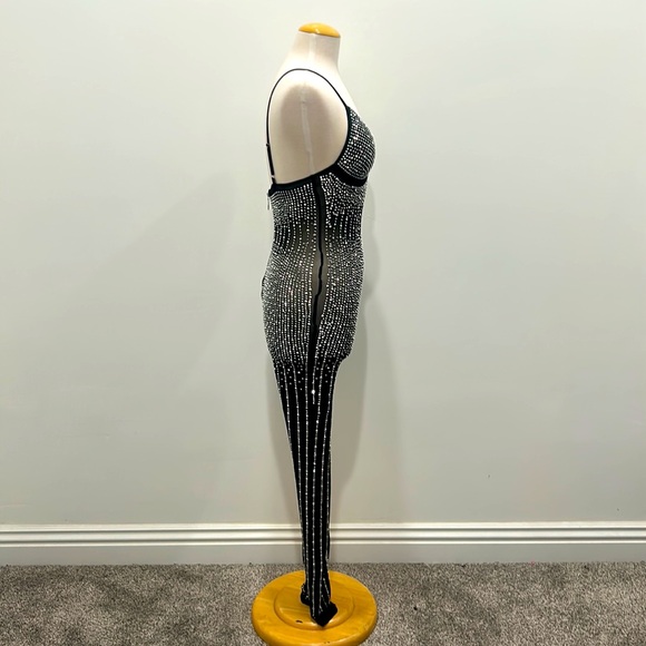 RHINESTONE JUMPSUIT, SIZE EXTRA SMALL/SMALL, NWOT,ADJUSTABLE STRAPS - Picture 6 of 8